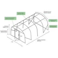 <strong>Serre de Jardin Pieds Droits CAMPANULE</strong><br/>Largeur 4 m
