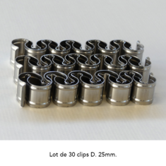 <strong>Clips de fixation inox pour Serre</strong><br/> - D. 25mm