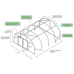 <strong>Serre de Jardin Pieds Droits TULIPE</strong><br/>Largeur 5 m