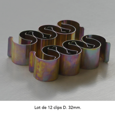 <strong>Clips de fixation en acier nickelé pour serre </strong><br/> - D. 32mm
