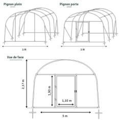 <strong>Serre de Jardin Tunnel 12 m2</strong><br/>3x4 M - CAPUCINE
