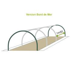 <strong>Serre de Jardin Pieds Droits Bord de Mer</strong><br/>Largeur 5 m - TULIPE